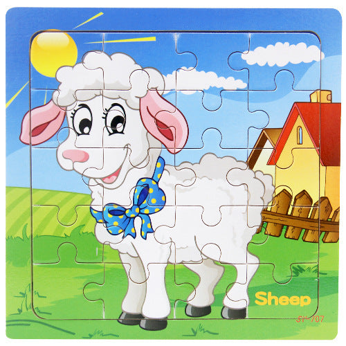 Children's poultry animal wooden puzzle