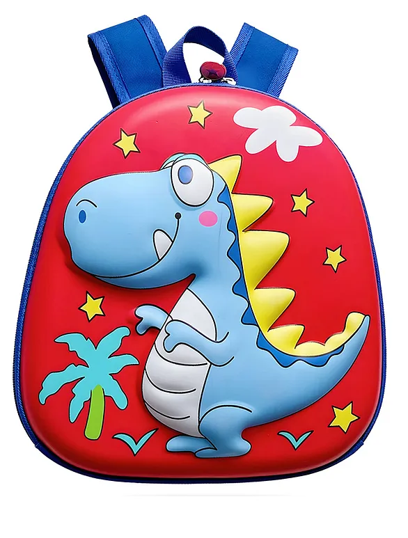 Cartoon Kids School Bag Dino Red