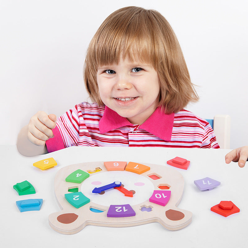 Montessori Wooden Clock Bear Puzzle Toy