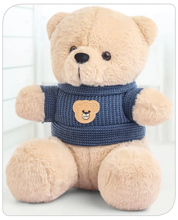 Teddy Bear Soft Toy in Woollen T-Shirt Height 24 cm