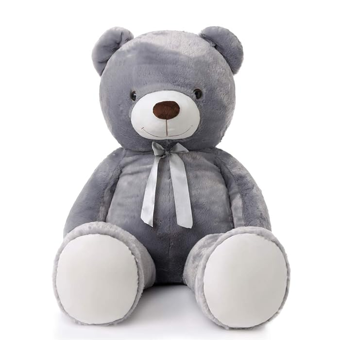 Grey Teddy Bear Plush Baby Toy with Music, Sounds, Lights and Breathing Motion